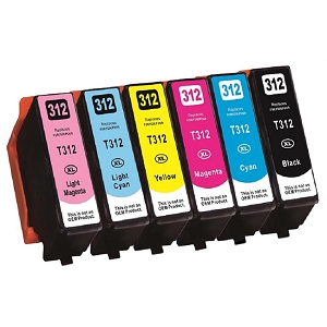 Compatible 6 Pack Epson T312XL Expression Photo XP-8500  High Yield Ink Cartridges